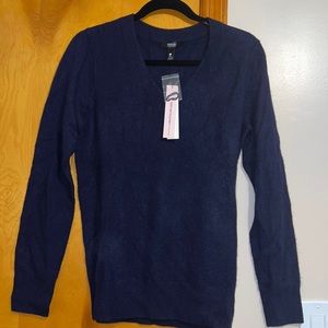 Aqua navy blue cashmere sweater.